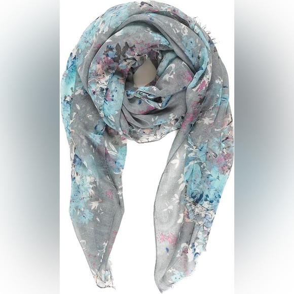 Lightweight Floral Flower Scarf Shawl Wrap - Picture 2 of 7
